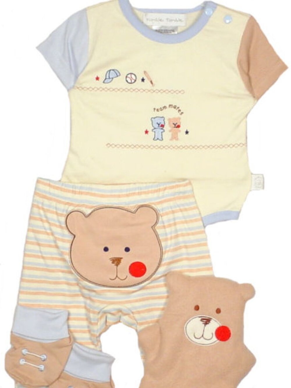 Rumble Tumble - Baby Boys' Teddy Bear Pant Set w/Puppet